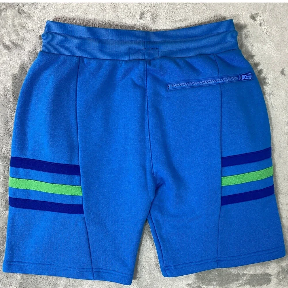 Cookies Fleece Shorts Mens Small Blue Striped Zipper Pockets Streetwear NEW
